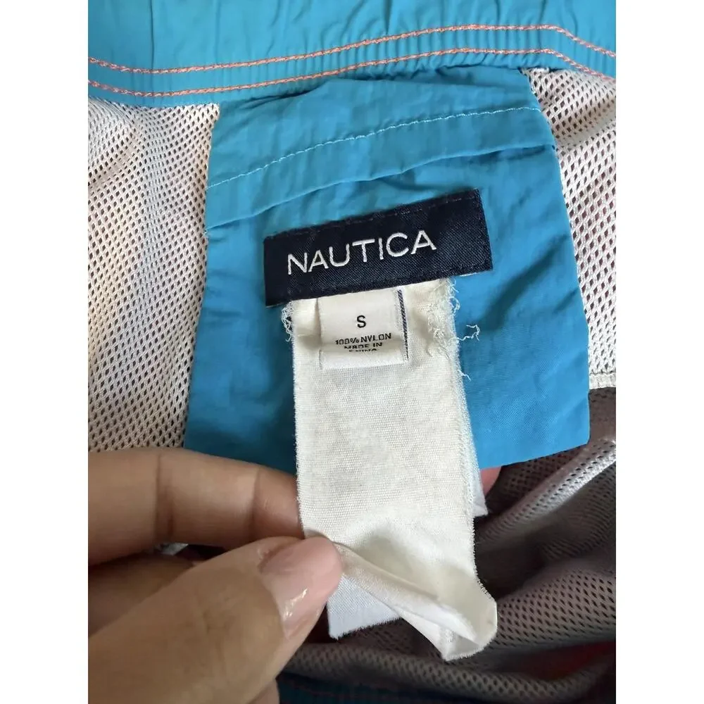 Nautica Shorts Mens S Pink Swim Shorts Lined Drawstring Pockets Elastic Waist